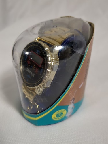 Vintage Spalding Quartz Action Sports Bronze Digital Watch Metal Gold Band - Picture 4 of 8