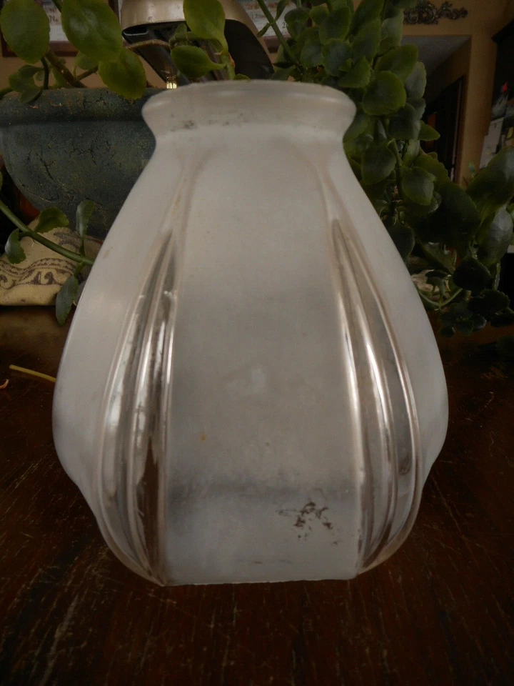 Antigua pantalla de vidrio esmerilado para lámpara restauración 4,5"  Foto 2 de 4