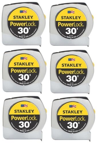 (6) ea Stanley 33-430 30' ft PowerLock Classic Tape Measure Rulers