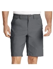 NWT Eddie Bauer Rainier 10" Tech Shorts Black 34" Waist Zipper Pockets