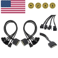 SATA to 3 Pin 4 Pin Fan Adapter,15pin SATA to 4 x 3 pin / 4 Pin 12V PC Case F...