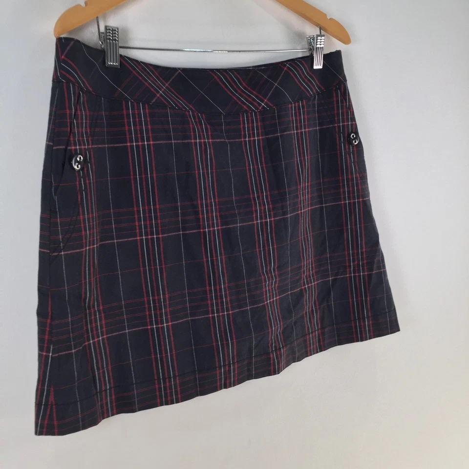 Cutter and Buck skirt US 12 aus 16 mini navy blue plaid golf tennis 123413 - Image 2 of 4