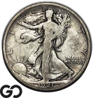 1921-D Walking Liberty Half Dollar *Major Key Date* Denver Mint, Low Mintage