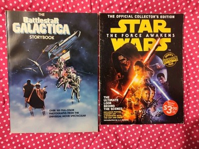 Vintage Battlestar Galactica Storybook 1978 & Star Wars Force Awakens Magazine