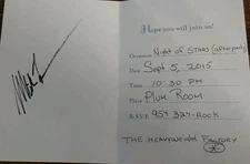  MIKE TYSON Hand Signed Invitation "Night Of Stars" Hard Rock FL 2015 IN-PERSON 