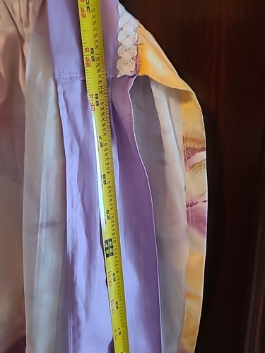 MCM Handmade Floral Half Apron w 2 Pockets 19.5" Long Pink Lavender Green White - Picture 6 of 6