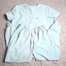 Figs Scrub Set Women's - Catarina Top L, Uman Joggers M/P - Fresh Aqua