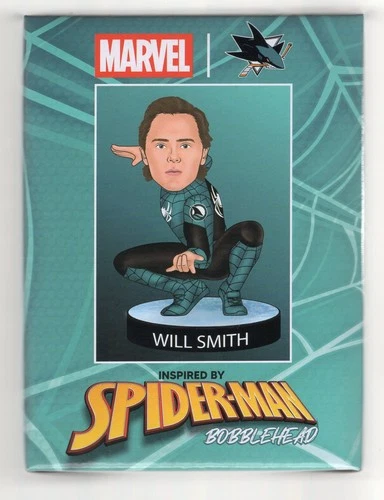 WILL SMITH SPIDER-MAN BOBBLEHEAD **SAN JOSE SHARKS** MARVEL 2026 SPIDERMAN