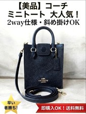 COACH 2WAY Mini borsa a tracolla in pelle nera nord sud