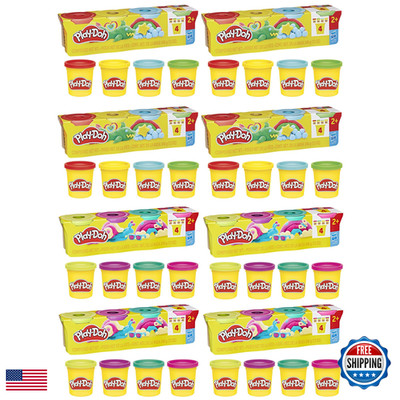 Play-Doh Bulk 4 Pack Vibrant Colors 32 Colorful 3 Ounce Cans Of Modeling
