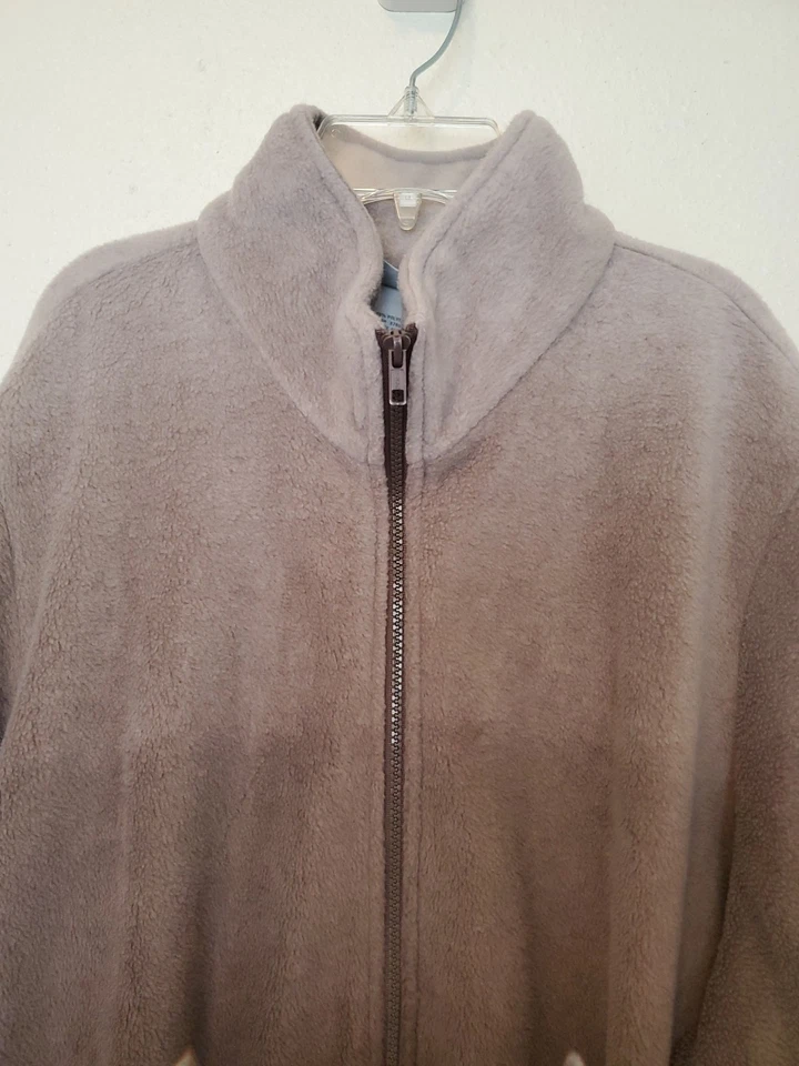 Chaqueta polar vintage años 80 Blair perro cachorros cremallera completa para mujer talla 2XL marrón gris Foto 2 de 4