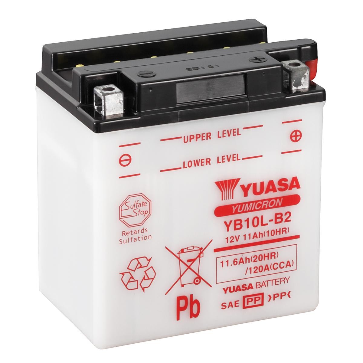 Batterie Yuasa 12v 11 ah yb10l-b2 à haute puissance de démarrage 135x90x145mm