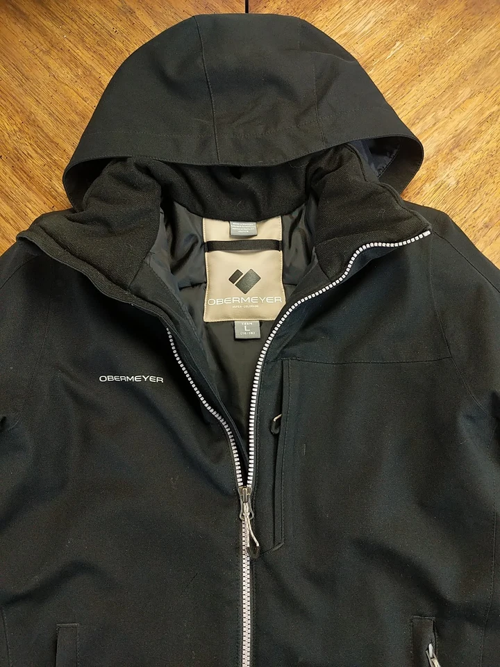 Obermeyer Teen Large (14-16) Jacket Black Hoodie Full Zip - Image 3 of 4