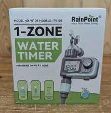 Rainpoint 1-Zone Water Timer ITV105 Water/Rustproof Rain Delay Watering NIB