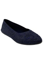 Skechers Cleo 2.0 Recycled Vegan Sparkle Gems Flats Dazzling Daze Navy