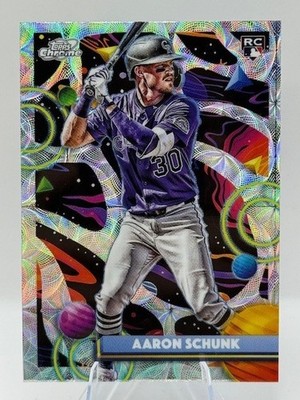 2025 Topps Chrome Cosmic Aaron Schunk  Rookie Nucleus Refractor RC #172 Rockies