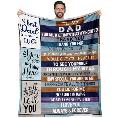 Best/Cool Gifts from Daughter Son Blanket 60" 80", Fathers Day 60"x80" Dad - Picture 2 of 7