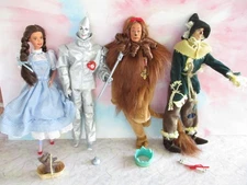 "Wizard of Oz" Barbie Dolls-Scarecrow-Dorothy-Lion-Tin Man-Vintage Mattel 1990's