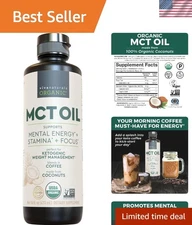 USDA Organic MCT Oil 16 fl oz - Essential for Keto, Paleo & Optimal Wellness