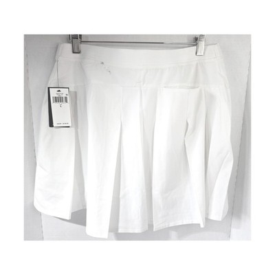 RLX Ralph Lauren White Golf Skort Pleated Back Wicking Phone Pocket SZ L CALLOUT
