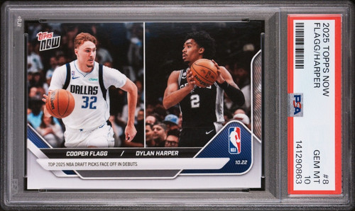 Cooper Flagg / Dylan Harper RC 2025-26 Topps Now #8 NBA DEBUTS PSA 10