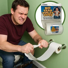 NO TEAR TOILET PAPER ROLL Non Rip Joke Prank Gag Gift Funny Fake Bathroom Humor