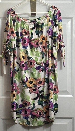 Absolutely Love It Dress Women's Size 3X Off Shoulder Floral Flowers Stretch