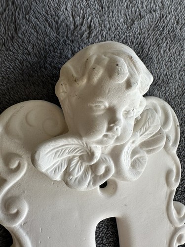 Cherubino stile vittoriano 3D vintage con ali interruttore luce singolo copertura parete ceramica 7" - Foto 6 di 9