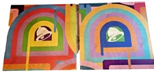 Rare Vintage Taco Bell Wall Art – Retro Pop Style Logo Panels on Wood (Set of 2 