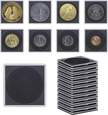 20 Pcs Clear Coin Collection Holders with Sponges 43mm Coin Capsules Morgan Silv