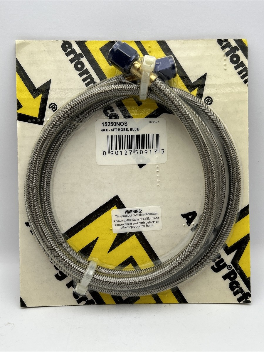 NOS Nitrous Hose -4 AN 4' Hose w/Blue Ends 15250NOS NOS Nitrous Hose -4 AN 4' Hose w/Blue Ends 15250NOS