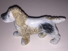 Antique Confetti Porcelain Dog Figurine Pointer English Scottish Signed Marked