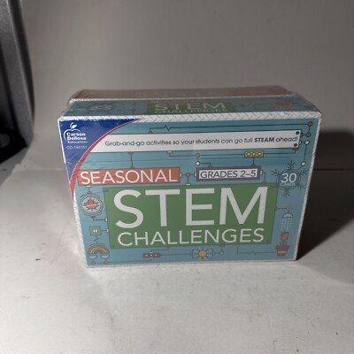 2 Pk Carson Dellosa STEM Challenges Grab & Go Seasonal Learning Cards Grade 2-5