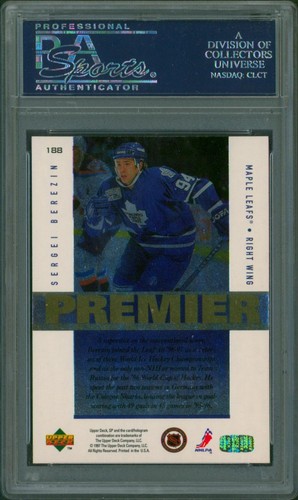 1996-97 Upper Deck SP Sergei Berezin RC #188 Foil SP Maple Leafs PSA 10 Pop 1 - Bild 2 von 2