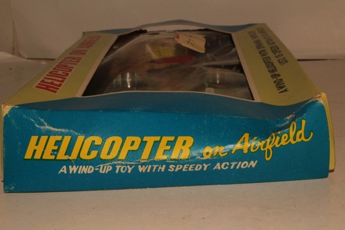 TPS Toys Tin Windup Helicopter on Airfield with Original Box, Works - Picture 5 of 11