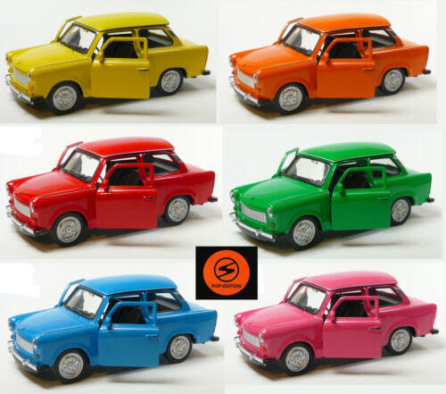 kompl. Set: 6x Modellauto 11cm WELLY Sonderfarben Jubiläum 50 Jahre Trabant 601 - Afbeelding 1 van 8