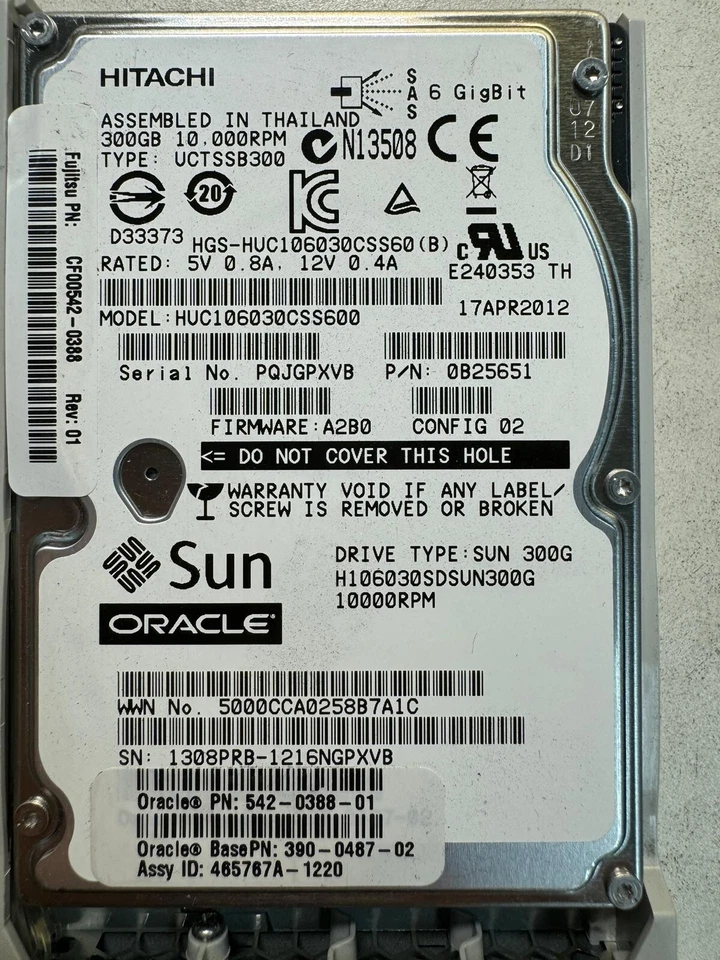 SUN 542-0388-01 390-0487-02 H106030SDSUN300G 300GB 10.0K RPM 6 Gb/s SAS 2 2.5" - Image 2 of 4