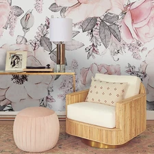 3D Watercolor Flower Self-adhesive Removable Wallpaper Murals Wall Sticker 023