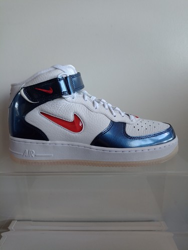 NIKE AIR FORCE 1 MID QS, "Giorno dell'Indipendenza" TAGLIA UK 10 EUR 45 (DH5623 101) - Foto 5 di 9