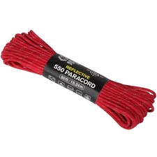 Paracord Parachute Line Atwood Rope MFG USA 550 15M Reflective Red