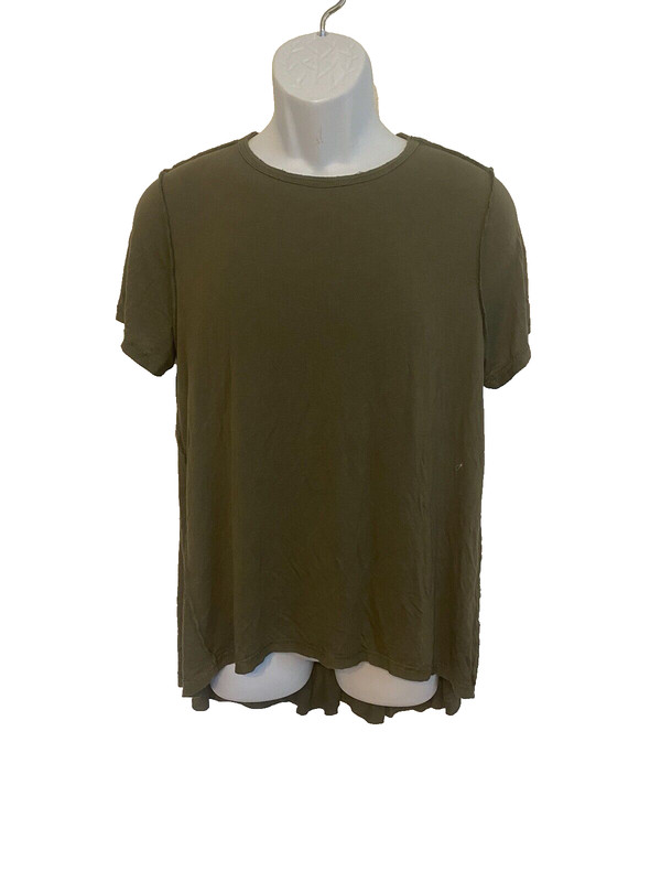 Love, Fire women's olive green high low shirt XL  EUC