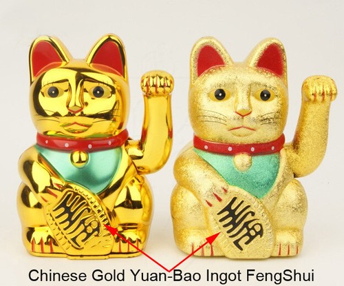 Brazo de agitación Beckoning 4,5-10,2" gato afortunado MANEKI NEKO riqueza prosperidad Feng Shui - Imagen 2 de 21