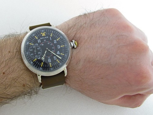 Rolex Chronometer Laco Aviator Luftwaffe Pilot WWII Vintage Swiss Watch CAL.592R - Picture 2 of 14