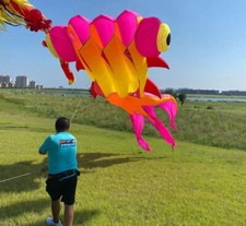 9m Large Soft Fish Kite Outdoor Toy Flying Adult Reel Inflatable Octopus Kite