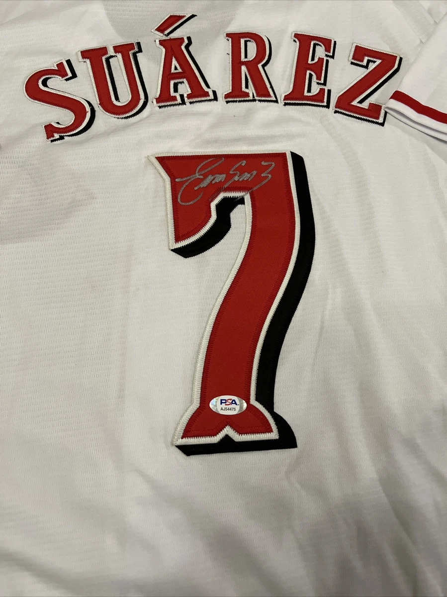 Eugenio Suarez Signed Cincinnati Reds Jersey PSA DNA Coa Autographed