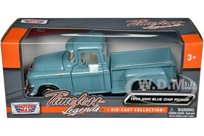 1955 GMC BLUE CHIP PICKUP LIGHT BLUE 1/24 DIECAST MODEL CAR BY