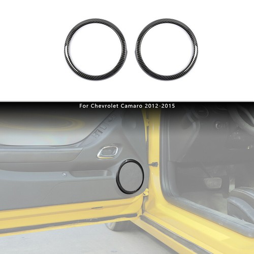 2PCS Car Door Speaker Cover Ring Decoration For Chevy Camaro 12-15 Carbon Fiber - Picture 2 of 10