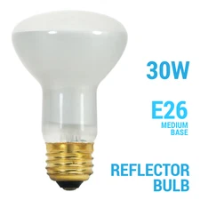 30R20 30W R20 Reflector Bulb Medium E26 Base Dimmable Frosted