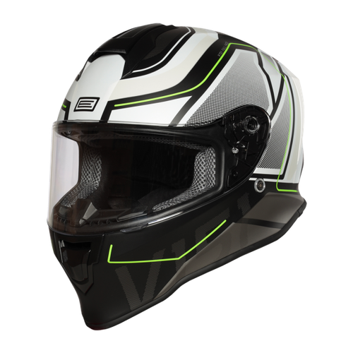 CASCO INTEGRALE ORIGINE DINAMO GALAXI NERO BIANCO VERDE FLUO OPACO | eBay