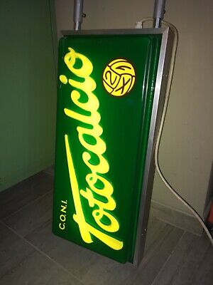 Insegna Totocalcio Luminosa Neon Bifacciale Vintage Coni Bar Tabella Tabacchi Ebay